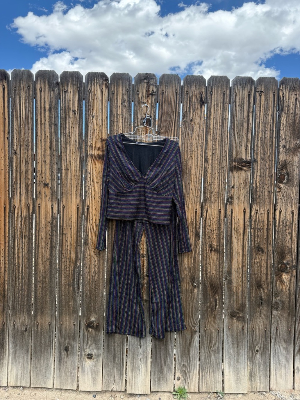 Fashion-To-Figure Striped Wide-Leg-Matching Set | L - XL